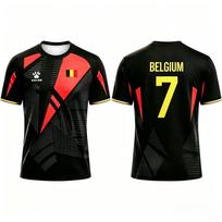 KELME Belgium Summer Football Jersey Men Fashion Breathable Quick-Dry Soccer T-shirt Outdoor Training Casual Street Sport L