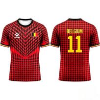 KELME Belgium Summer Football Jersey Men Fashion Breathable Quick-Dry Soccer T-shirt Outdoor Training Casual Street Sport M