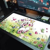 diddl mielas pelės kilimėlis didelis žaidimų stalo pagalvėlė neslystantis nešiojamojo kompiuterio planšetinio kompiuterio didelis pelės kilimėlis XXL kilimėlis mini PC žaidimų kilimėlis su užrakinta briauna_XIA 30cmx60cm(11.8x23.6inch) white
