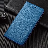 Originalios odos telefono dėklas Samsung Galaxy S21 S22 S23 S24 S25 Edge Plus Ultra FE, su krokodilo rašto atverčiamu dangteliu Galaxy S25 FE mėlyna