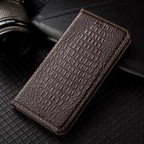 Originalios odos telefono dėklas Samsung Galaxy S21 S22 S23 S24 S25 Edge Plus Ultra FE, su krokodilo rašto atverčiamu dangteliu Galaxy S21 kava
