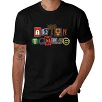 Alton Towers Collage Design Tshirt Casual Holiday Short Sleeve Tee 4XL black