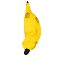 Juokingas banano kostiumas su anga galvai Geltoni drabužiai suaugusiems, 100-140cm Non-woven yellow