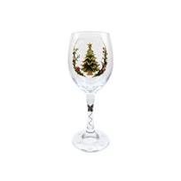 Christmas Glass Goblet - Festive Wine Goblet for Holiday Entertaining and Table Decor One Size white