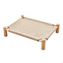 Paaukštinta augintinio lovelė, skalbiama, su mediniu rėmu, pakelta, patogi šuniui Coffee S beige