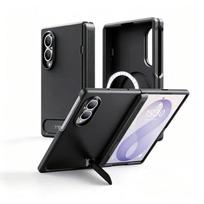 TORRAS dėklas Samsung Z Fold 8 ULTRA laikikliu Galinio dangtelio dėklas SAMSUNG Z FOLD 8 Ultra 1PC&For Samsung Z Fold 8 juoda