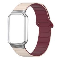 Compatible with Xiaomi Smart Band 10 Pro: Metal Frame Standard & Ceramic Armor Magnetic Silicone Strap. Ceramic Version white