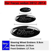 Emblem for Ford Edge STline Kuga Focus Hatchback Sedan Mondeo Taurus Escort Car Front Rear Badge Steering Wheel Cover Sticker black