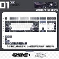 Custom Magical Girl Kurobe Natsuka Keycaps, 22 Keys Cherry Profile, Anime Game Theme, for Various 60% Mechanical Keyboard