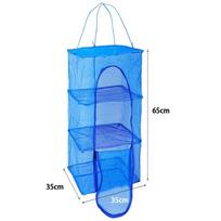 6 Tier Foldable Food Dryer Mesh Cage Insect Blocker Hanging Rack for Fruits Vegetables Fish In Kitchen Camping Use A1 blue