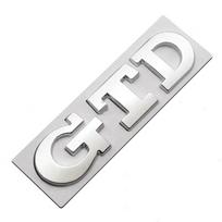 3D Metalinis automobilio priekinės grotelės GTD logotipas Galinės bagažinės lipdukas Emblema Ženklelis Volkswagen VW Golf 4 5 6 7 7 MK4 MK5 MK6 MK7 MK8 Style36 white