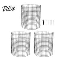 Tree Bark Protector Plant Cage, Wire Mesh Panels with Stakes And Zip Ties, Metal Anti-Digging Poultry Guard Cage for Protecting Vegetables Flowers 3pcs gray