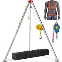 VEVOR ribotos erdvės trikojis rinkinys, 816,4 kg gervė, ribotos erdvės trikojis 2,13 m kojos ir 30 m trosas, ribotos erdvės gelbėjimo trikojis 10 m kritimo apsauga