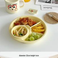 Muni Portion Control Ceramic Divided Plate for Meal Sharing and Balanced Diet Planning brown