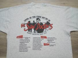 The Saw Doctors vtg marškinėliai 1997 m. turas Airijos roko grupės tee dydis didelis vienos siūlės Unisex marškinėliai XXXL white