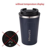380/510 ml termosas kavos puodelis vandens butelio temperatūros ekranas vakuuminės kolbos šiluminės stiklinės automobilyje izoliuotas puodelis Kalėdų dovana 380ml black