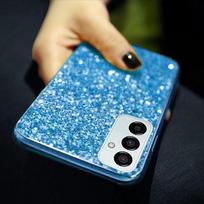 Blizgus silikoninis dėklas su padengimu, skirtas Samsung Galaxy S23 S22 S21 S20 Ultra Plus A14 A23 A33 A53 A73 A22 A32 A42 A52 A72 A12 A51 A71 4G 5G, galinis dangtelis Samsung Galaxy A13 5G mėlyna