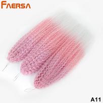 Nerti plaukai Brazilijos kasytės Sintetiniai garbanoti plaukai Minkšti pynimo priauginimai 20 28 colių Afro nerti plaukai ilgi vandens banga Ombre spalvos plaukai 28 Inch pink