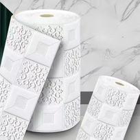3D lipnus vandeniui atsparus televizoriaus fonas plytų tapetų sienų lipdukas Svetainės sienų apdaila 70CMX1M white
