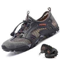Unisex kvėpuojantys žygio batai su apsauginiu pirštu Vyriški moteriški trail batai Neslystantys lauko sandalai Greitai išdžiūstantys vandens batai 39 pilka