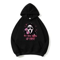 Scream Ne, tu nutrauk Grandinėlės megztinis su gobtuvu Ghostface Hoodies Scream Ghost Megztiniai su gobtuvu Scream Filmas Helovinas Puloveris S black