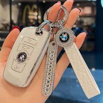 Raktų pakabuko dangtelio dėklas Raktų dangtelis BMW 1 3 4 5 6 7 serijos X3 X4 M5 M6 3GT 5GT BMW motociklui Dovanos vyrams Automobilių priedai brown