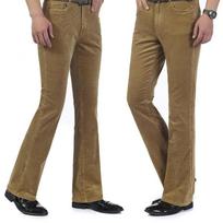 Vyriškos velvetinės plačios kelnės, vintage retro bootcut kelnės, laisvalaikio hipių stiliaus 27 brown