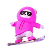 Car Automatic Sliding Skateboard Bear Car Ornaments Mobile Cute Bear Decoration Interior Accessories Moving with Driving 2024NEW violetinė