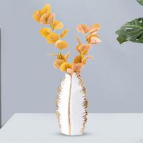 Keraminė gėlių vaza gėlių laikiklis Dekoratyvinis augalų vazono darbalaukio ornamentas namų ruošai Gold and White beige