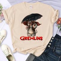 „Gremlins“ marškinėliai, moteriški „Anime Streetwear“ komiški marškinėliai, moteriški dizainerio drabužiai trumpomis rankovėmis 2024 m. vasaros moteriški moteriški marškinėliai 3XL black