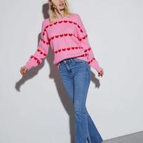 Love Model Ladies Fashion Loose Autumn And Winter Long-sleeved Jumper Knitwear XL rožinė raudona spalva