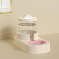 Pet cat dog drinking fountain cute cat automatic feeder water feeding water dispenser cat food bowl rice bowl beige