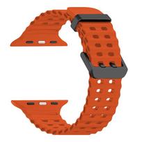 Silikoninis dirželis Apple Watch Ultra 2 49mm 45mm 44mm 42mm sportinis dirželis IWatch Series 9 8 7 6 SE 5 4 3 2 Correa For Ultra1/2 49mm oranžinė