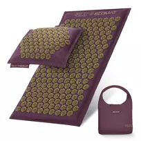 4FIZJO ECO akupresūros kilimėlis su pagalve 68 x 42 cm, violetinis ir auksinis