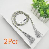 2 vnt. namų dekoravimo kutų užuolaidų dirželis, svetainė miegamojo laikrodžio dirželis, stovo užuolaidų priedas, užuolaidų surišimo lynas 2 Pcs Silver gray