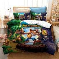 3D Spausdintas Crash Bandicoot Patalynės Komplektas Žaidimo Animacinis Antklodės Užvalkalas Dvigulas Twin Pilnas Karalienė Karalius Suaugusiems Vaikams Lovos Patalynė Antklodės Užvalkalas 70x133cm 2pcs gray