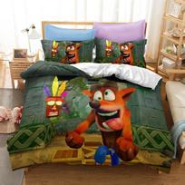 3D Spausdintas Crash Bandicoot Patalynės Komplektas Žaidimo Animacinis Antklodės Užvalkalas Dvigulas Twin Pilnas Karalienė Karalius Suaugusiems Vaikams Lovos Patalynė Antklodės Užvalkalas 70x133cm 2pcs black