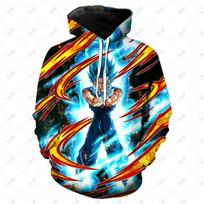 Dragon Ball Z megztinis vaikams, berniukams ir mergaitėms, 3D spausdinimas, vyriški megztiniai Madingi laisvi ilgomis rankovėmis pavasario rudens goku daržovių megztinis 5XL blue