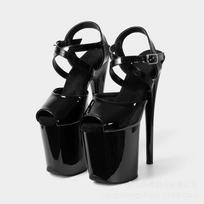 20cm Seksualūs Moteriški Aukštakulniai Sandalai Pole Dance 10 cm Vandeniui Atspari Platforma Vasariniai Super Aukšti Sandalai Modelio Podiumo Batai Didelis Dydis 38 black