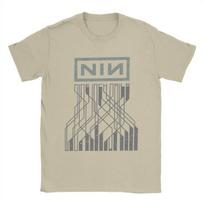 Nine Inch Nails NIN Marškinėliai Vyrams Medvilniniai Juokingi Marškinėliai Apvalia Iškirpte Marškinėliai Trumpomis Rankovėmis Viršūnės Didelis Dydis M chaki