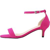 Madingi vasariniai moteriški sandalai su kulkšnies dirželiu, 5 cm žemi aukštakulniai, atviri nosys, moteriška sagtimi, seksualūs raudoni vestuviniai bateliai 38 pink
