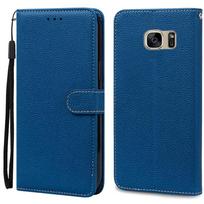 S7Edge dėklas Samsung Galaxy S7 dėklui Odinė piniginė Samsung S7 Edge dėklui Minkštas atlenkiamas dangtelis Samsung S7 S 7 Edge Fundas For Samsung S7 Edge tamsiai mėlyna spalva