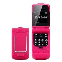 0,66  Mini atlenkiamas mobilusis telefonas Mažiausias atlenkiamas FM belaidis Bluetooth 3.0 rinkiklis Laisvų rankų įranga Vieno SIM kortelės telefonas raudona
