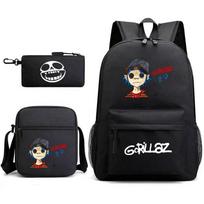 Britų virtualios grupės tendencija šilumos perdavimas, pradinių ir vidurinių mokyklų mokinių kuprinės Gorillaz vaikų žvaigždėtas dangus trijų dalių rinkinys, paaugliai 17 inch backpack