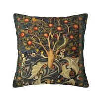 Individualus Nordic William Morris Vintažinis Sofos Pagalvės Užvalkalas Minkštas Gėlių Tekstilės Raštas Mesti Pagalvės Užvalkalas Namų Dekoras 30x30cm 12x12in black