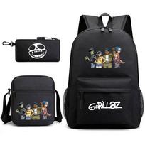 Britų virtualios grupės tendencija šilumos perdavimas, pradinių ir vidurinių mokyklų mokinių kuprinės Gorillaz vaikų žvaigždėtas dangus trijų dalių rinkinys, paaugliai 17 inch backpack