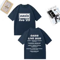 OASIS Live 25 Tour 2025 Hot Graphics T-shirt Men Woman's Casual Cotton t-shirt Clothes Hip Hop streetwear Short Sleeve Fans Gift 3XL gray