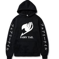 Fairy Tail Anime Hoodie Autumn Fleece Clothes Plus Size Sweatshirt Long Sleeve High Quality Streetwear Harajuku L black