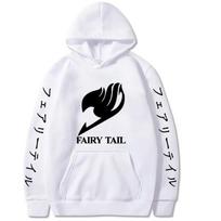 Fairy Tail Anime Hoodie Autumn Fleece Clothes Plus Size Sweatshirt Long Sleeve High Quality Streetwear Harajuku L white