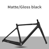 BXT-135 Žvyro dviračio rėmas anglies pluošto 700C/27.5er diskiniai stabdžiai anglies pluošto žvyro dviračio rėmo komplektas BXT logo Black Matte-49cm juoda